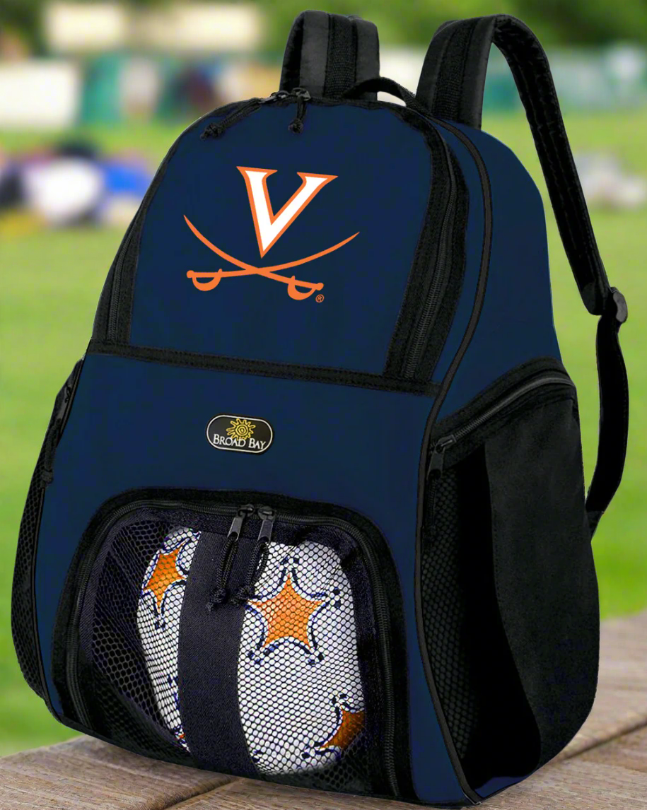 UVA Soccer Ball Backpack or University of Virginia Volleyball Sports Gear Bag