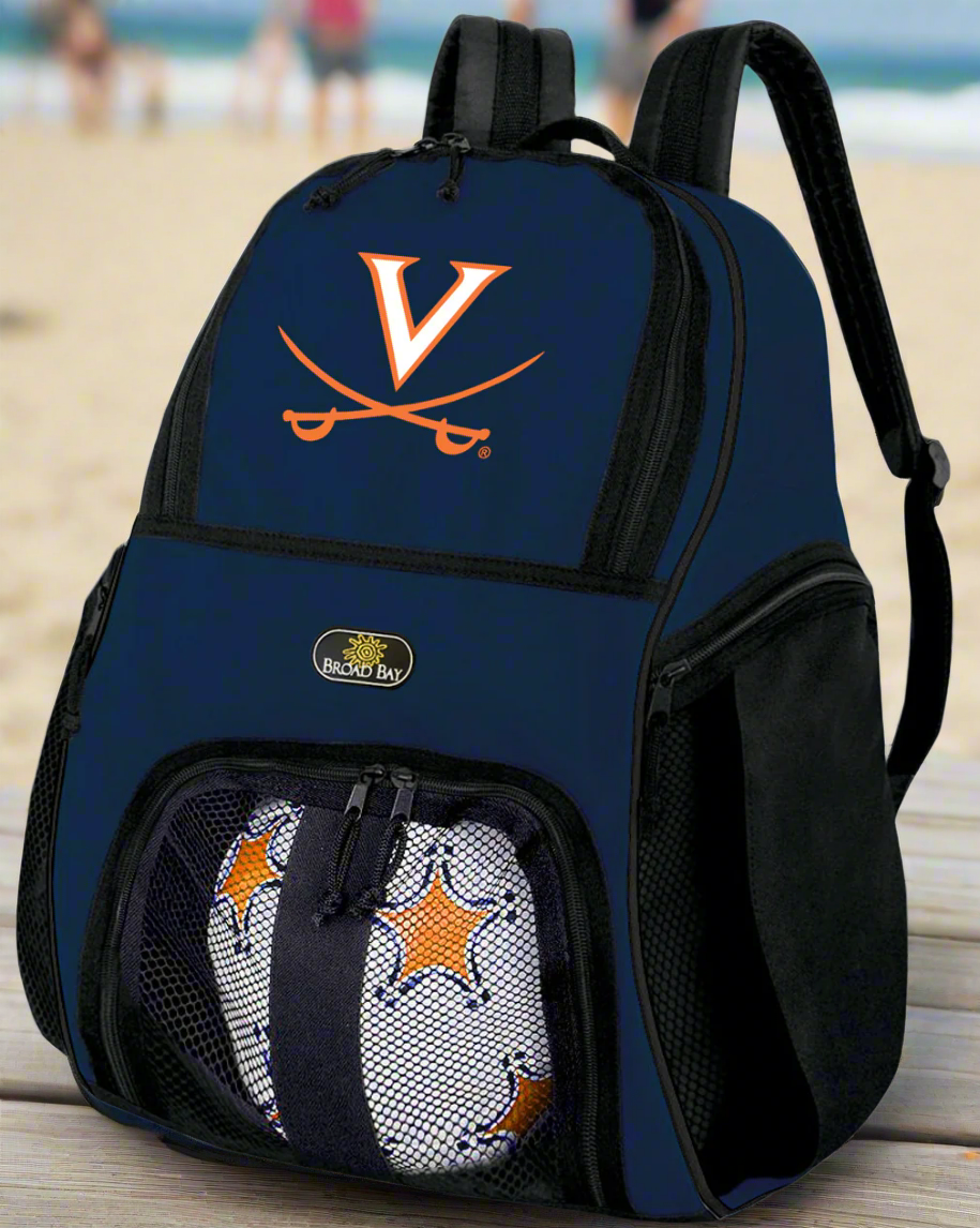 UVA Soccer Ball Backpack or University of Virginia Volleyball Sports Gear Bag