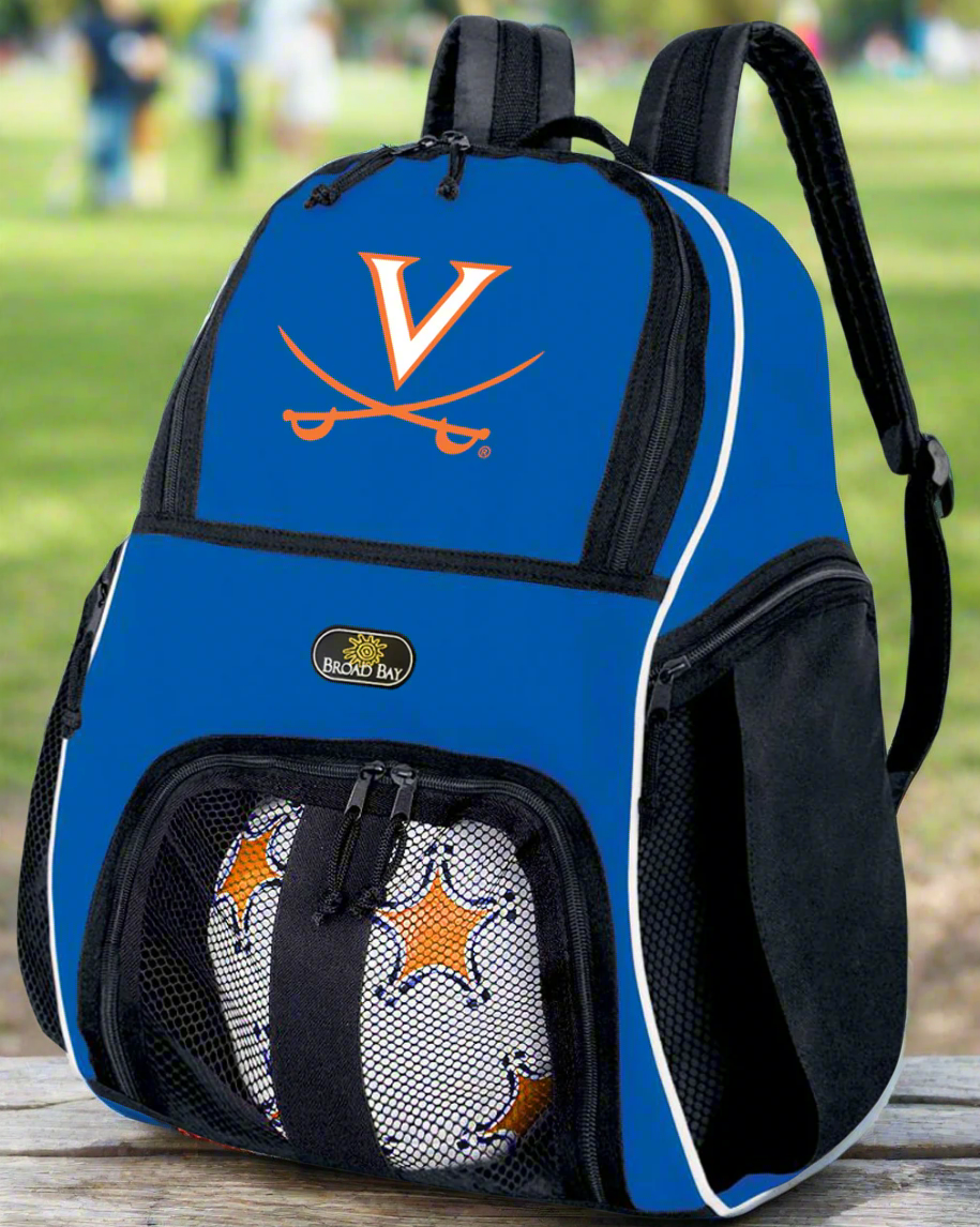 UVA Soccer Ball Backpack or University of Virginia Volleyball Sports Gear Bag