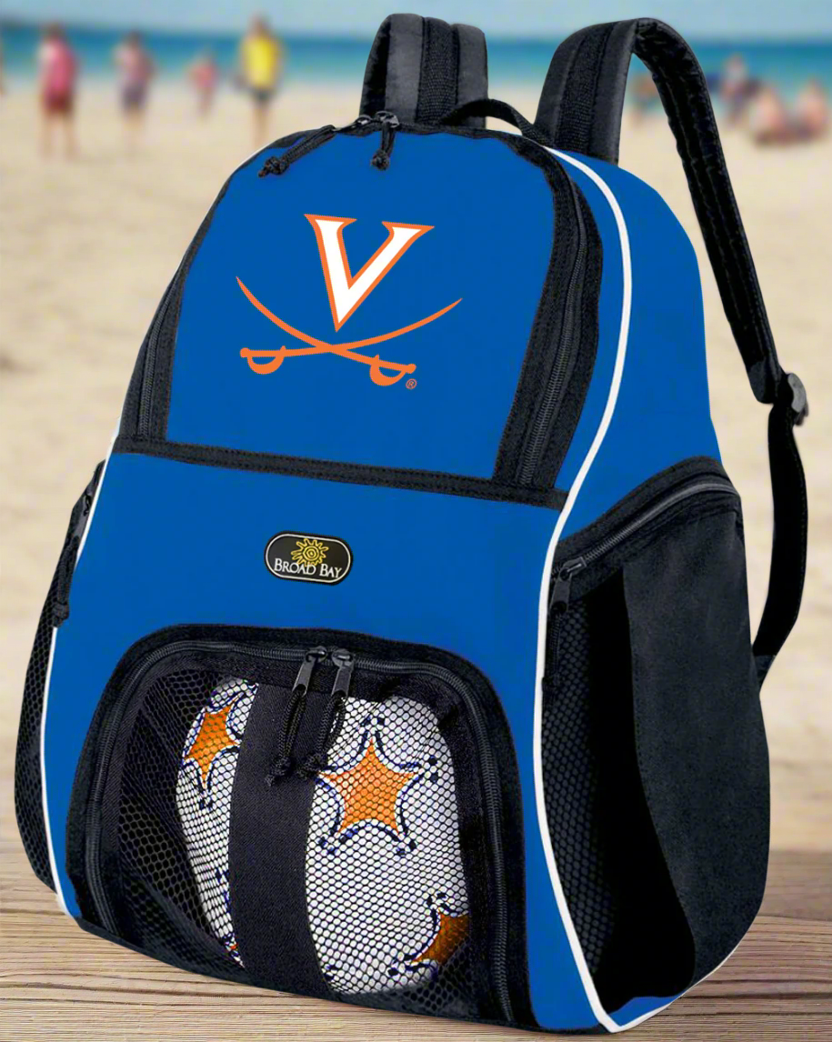 UVA Soccer Ball Backpack or University of Virginia Volleyball Sports Gear Bag