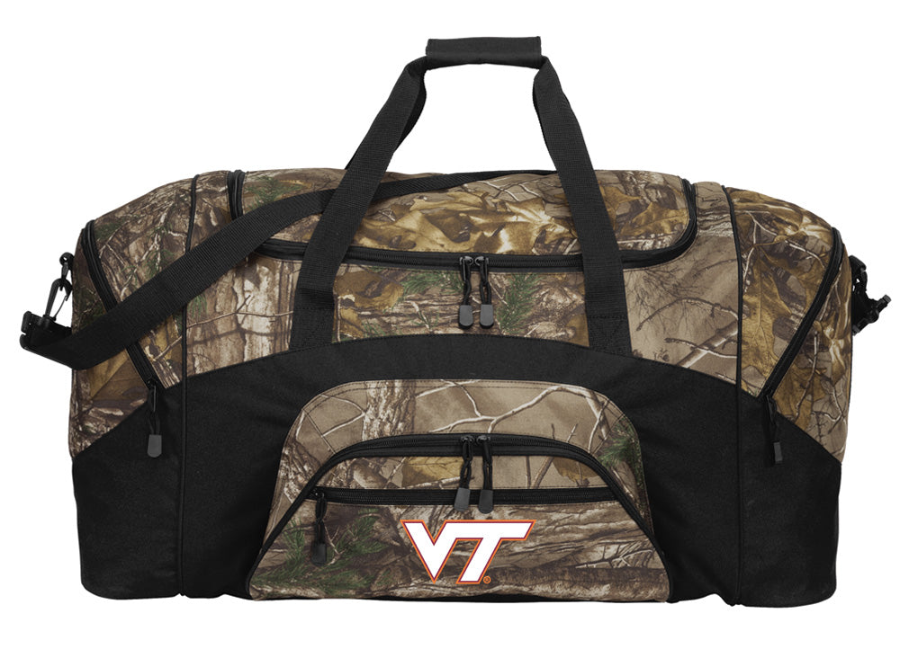 Virginia Tech Camo Large Duffel Bag VT Hokies Suitcase Travel Bag or Sports Gear Bag