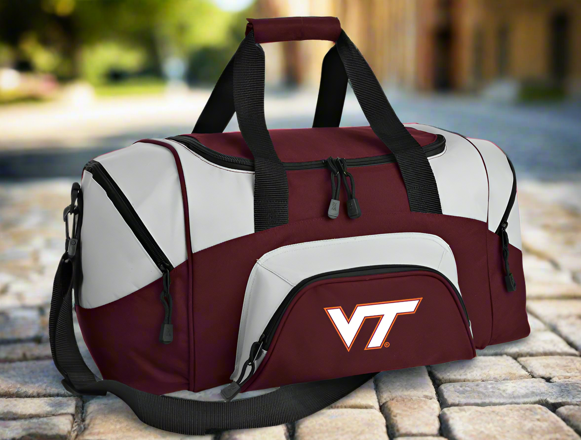 Virginia Tech Small Duffel Bag VT Hokies Carryon Suitcase or Gym Bag