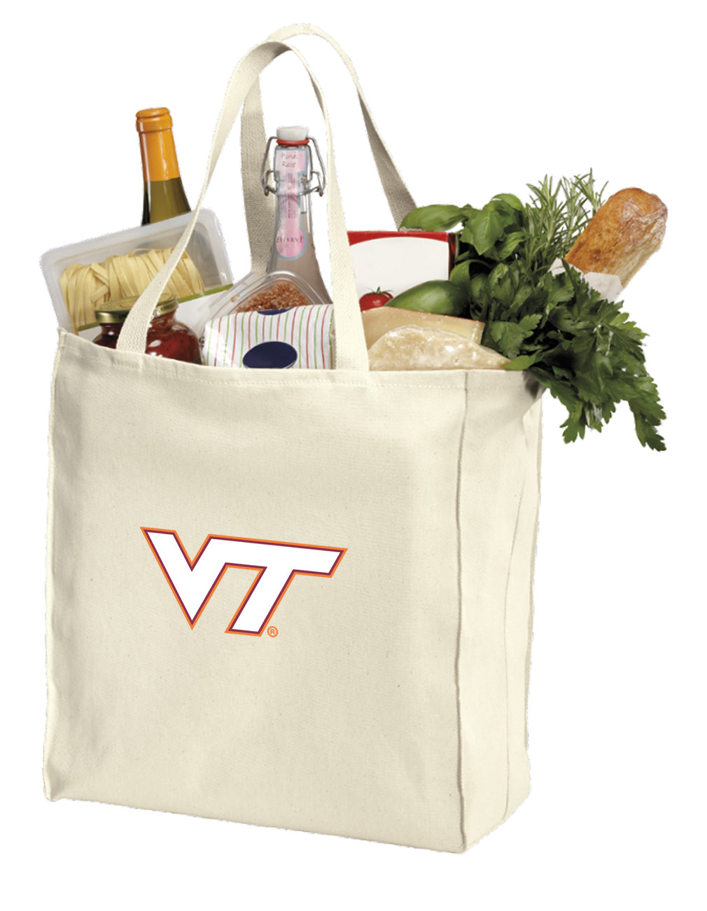 Virginia Tech Grocery Shopping Bag VT Hokies Reusable Cotton Bag