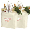 Virginia Tech Grocery Shopping Bags 2 PC SET VT Hokies Reusable Cotton Bags