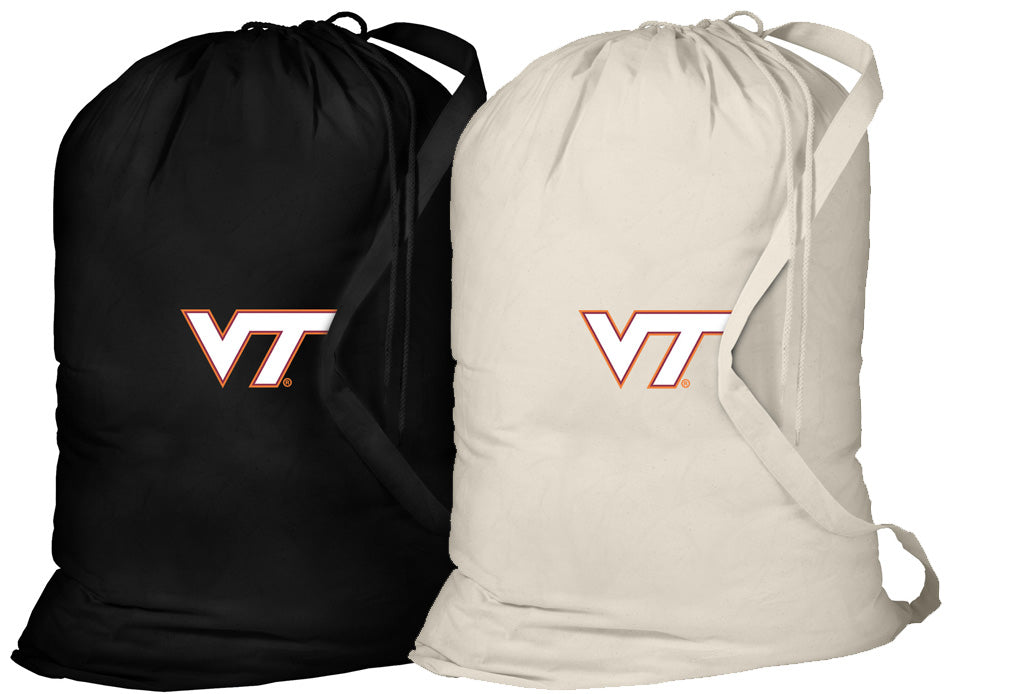 Virginia Tech Laundry Bags 2 PC Set VT Hokies Clothes Bags