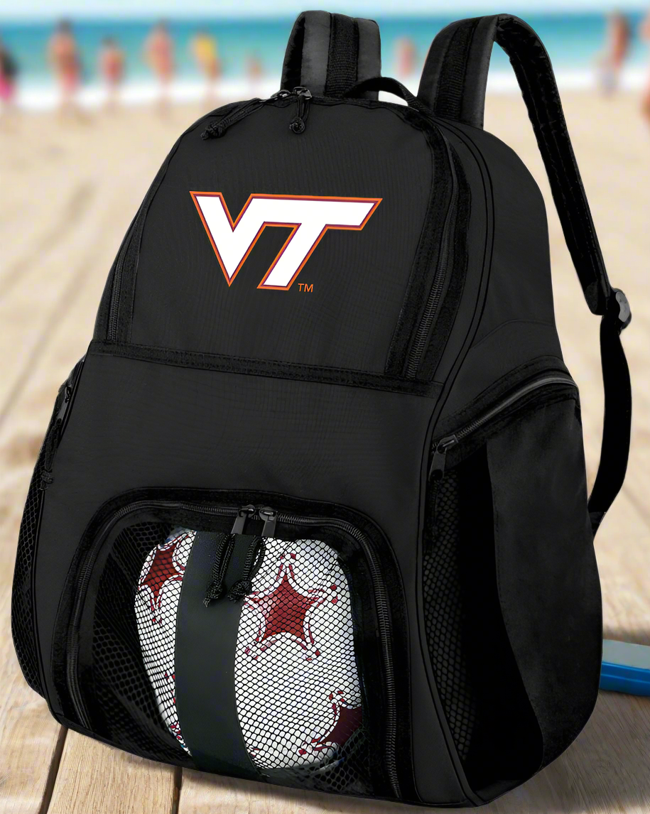 Virginia Tech Soccer Ball Backpack or VT Hokies Volleyball Sports Gear Bag