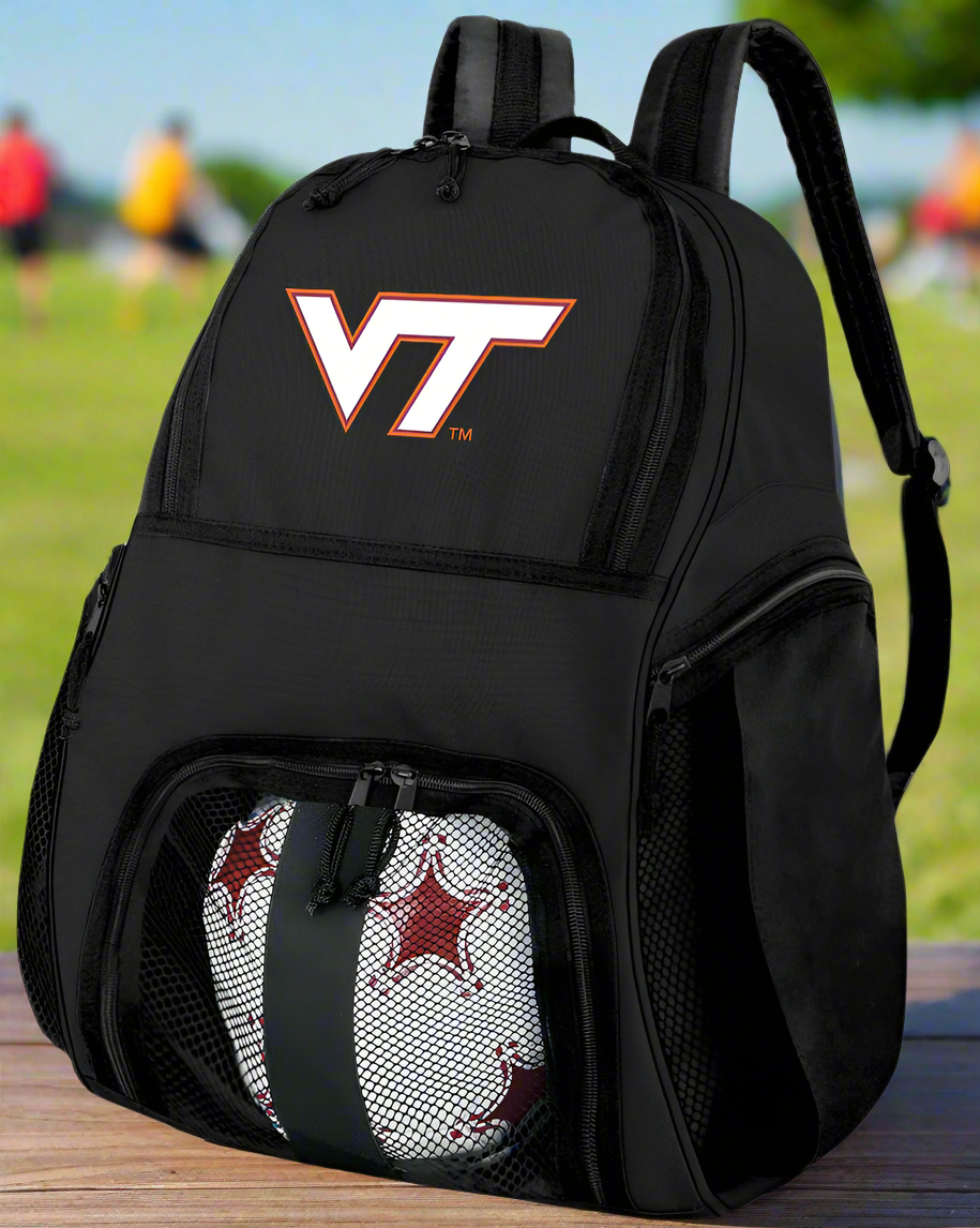 Virginia Tech Soccer Ball Backpack or VT Hokies Volleyball Sports Gear Bag