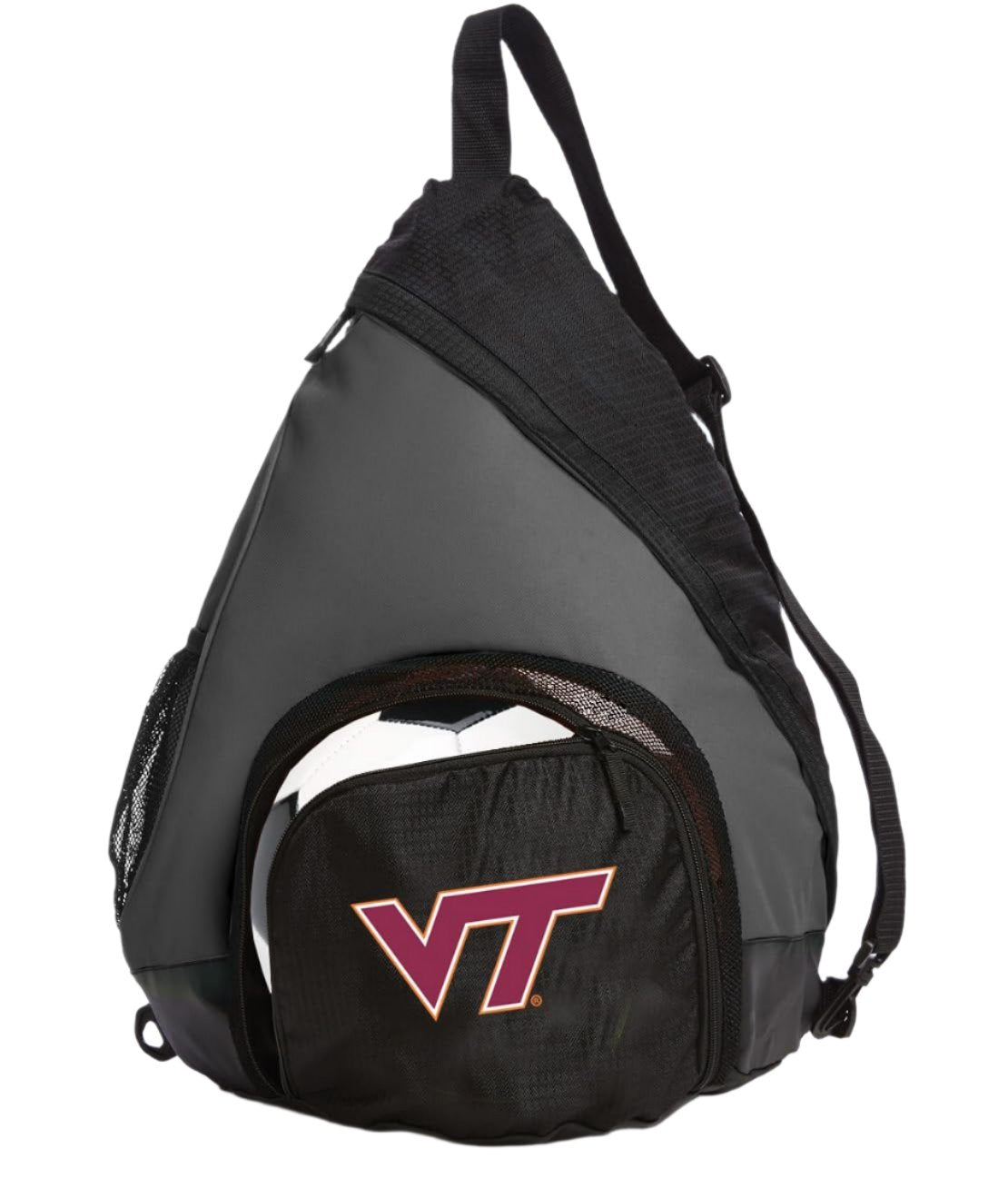 Virginia Tech Sling Backpack VT Hokies Bag with Soccer Ball or Volleyball Bag Sports Gear Compartment Practice Bag