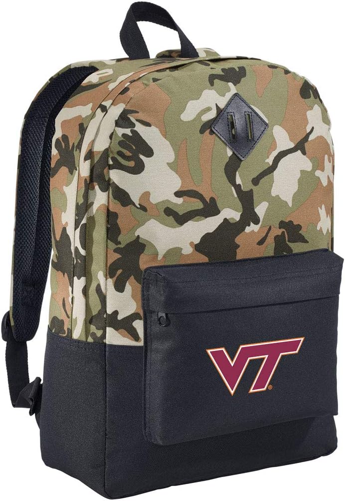 Virginia Tech Camo Backpack VT Hokies Medium Classic Style Backpack