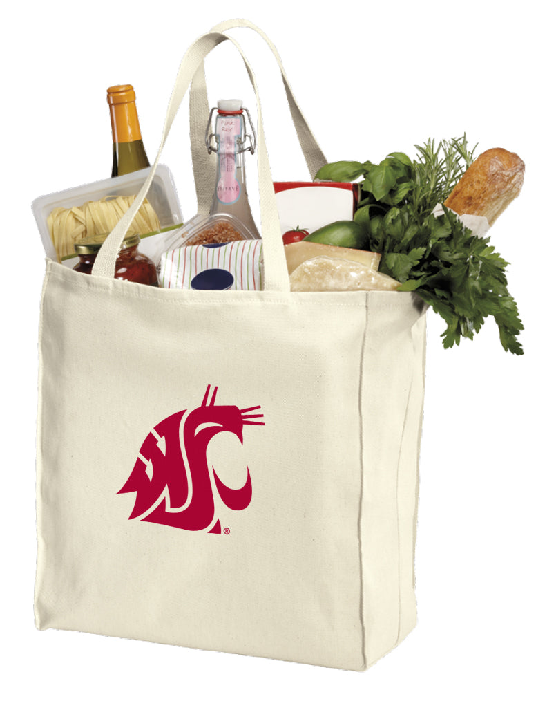 Washington State Grocery Shopping Bag WSU Cougars Reusable Cotton Bag