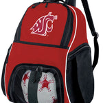 Washington State Soccer Ball Backpack or WSU Cougars Volleyball Sports Gear Bag