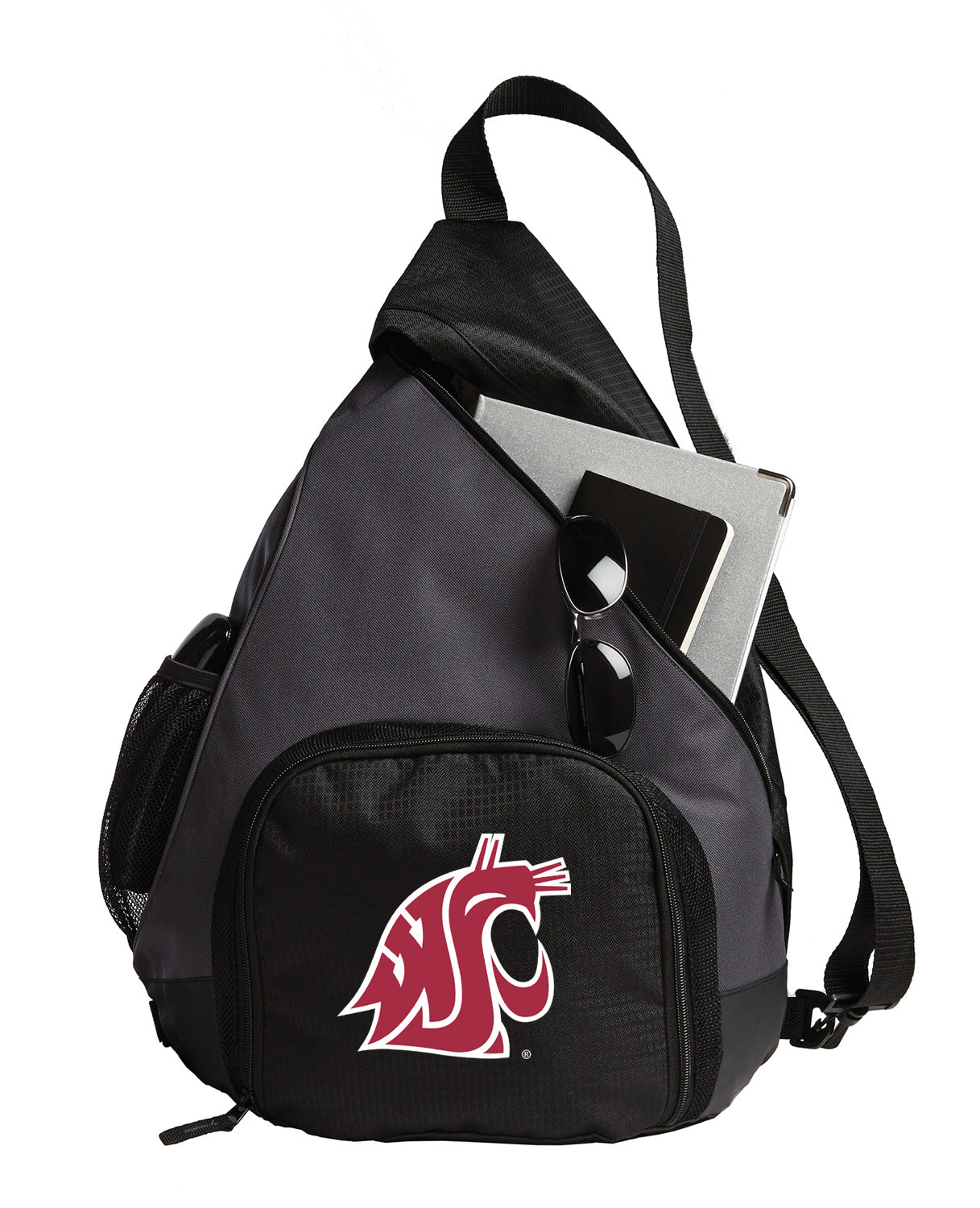 Washington State University Sling Backpack WSU Cougars Bag with Soccer Ball or Volleyball Bag Sports Gear Compartment Practice Bag