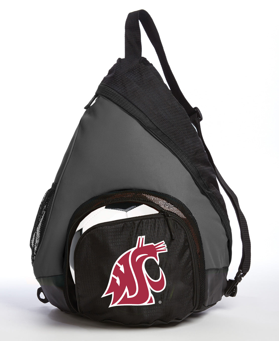 Washington State Sling Backpack WSU Cougars Bag with Soccer Ball or Volleyball Bag Sports Gear Compartment Practice Bag