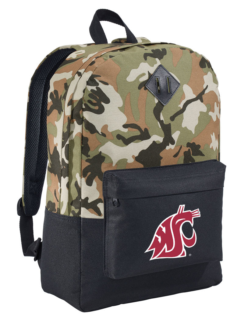 Washington State Camo Backpack WSU Cougars Medium Classic Style Backpack