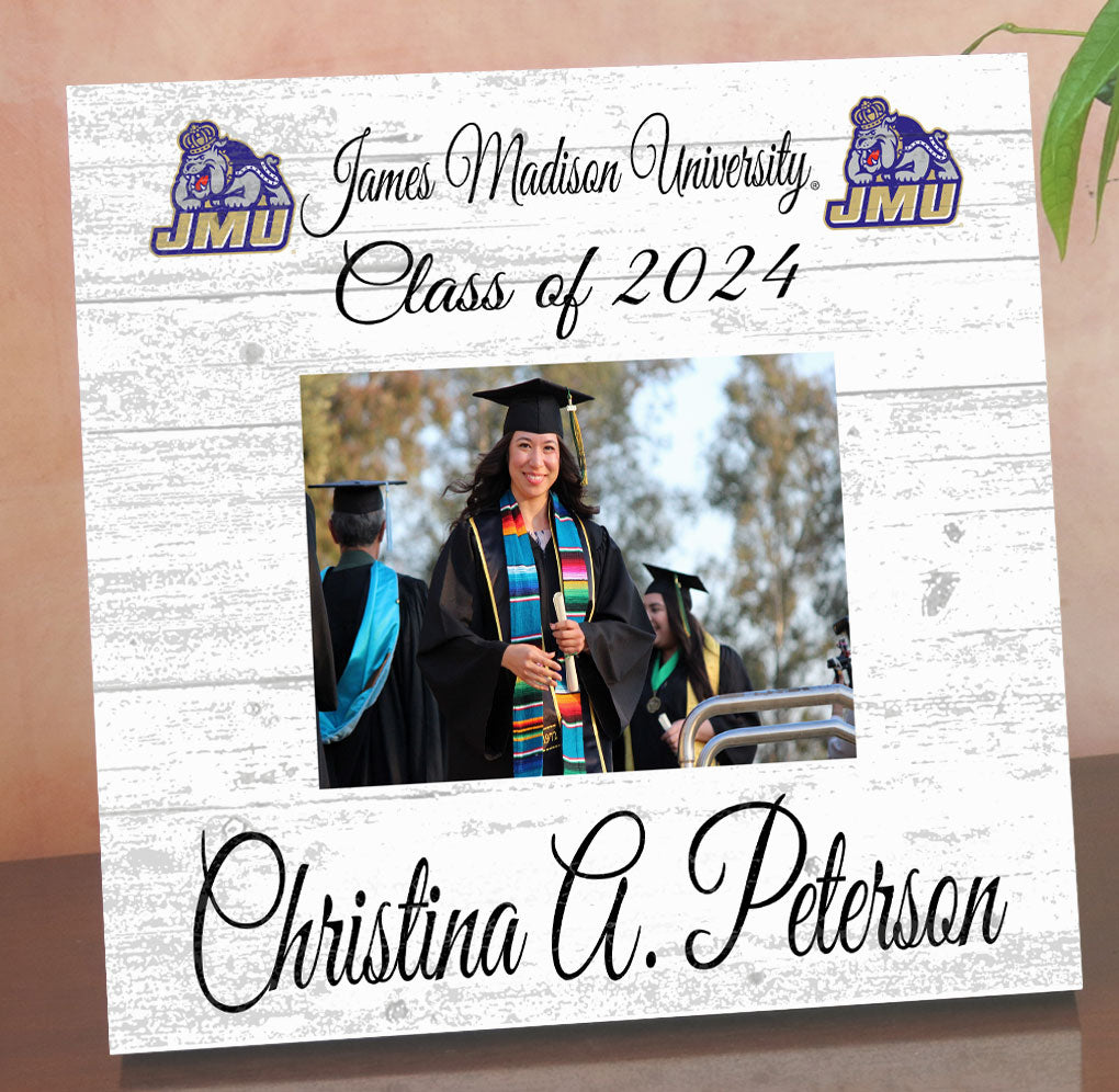 JMU Frame with Printed Photo James Madison University Graduation Class Frame Alternative