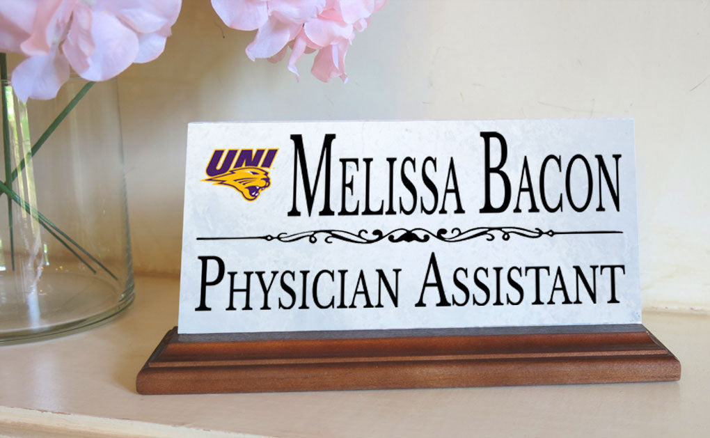 University of Northern Iowa Nameplate for Desk UNI Alumni, or Graduation Gift