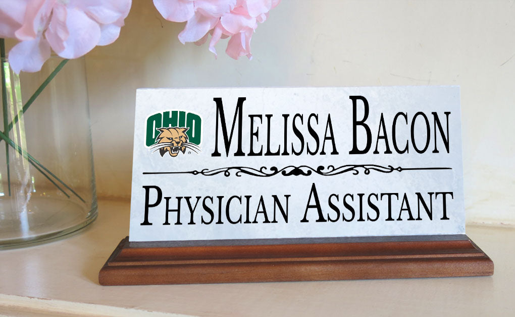 Ohio University Nameplate for Desk Ohio Bobcats Alumni, or Graduation Gift