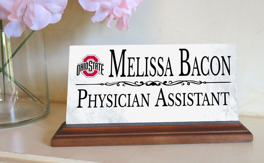 Ohio State Nameplate. Customize with name and profession.