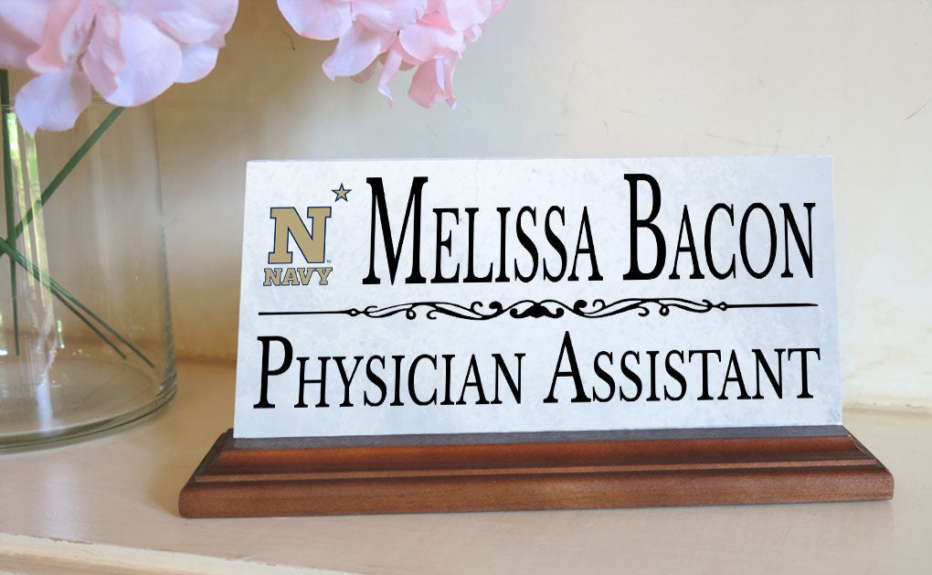 Naval Academy Desk Nameplate for USNA Alumni, or Naval Academy Graduation Gift