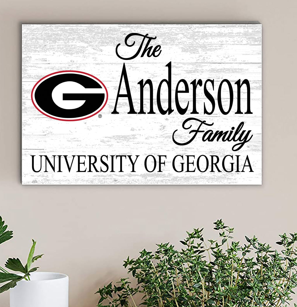 University of Georgia Family Name Sign for UGA Alumni, Fans or Graduation