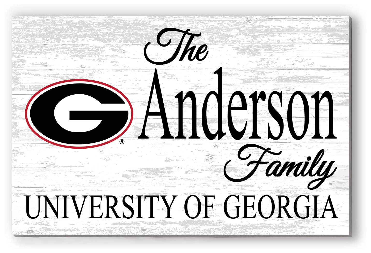 University of Georgia Family Name Sign for UGA Alumni, Fans or Graduation