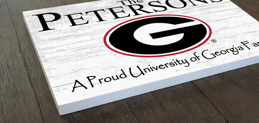 University of Georgia Family Name Sign for UGA Alumni, Fans or Graduation