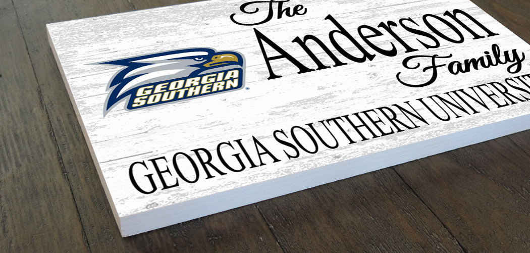 Georgia Southern Family Name Sign for GS Eagles Alumni, Fans or Graduation