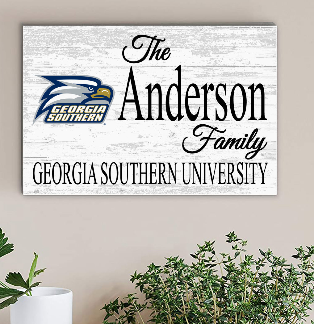 Georgia Southern Family Name Sign for GS Eagles Alumni, Fans or Graduation