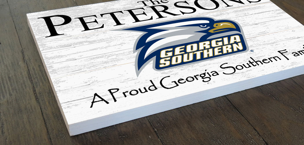 Georgia Southern Family Name Sign for GS Eagles Alumni, Fans or Graduation