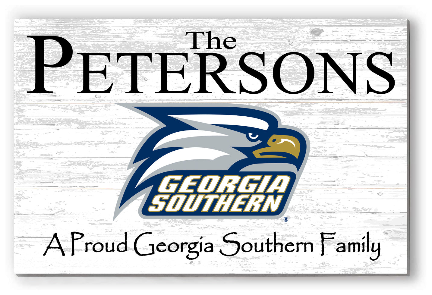 Georgia Southern Family Name Sign for GS Eagles Alumni, Fans or Graduation