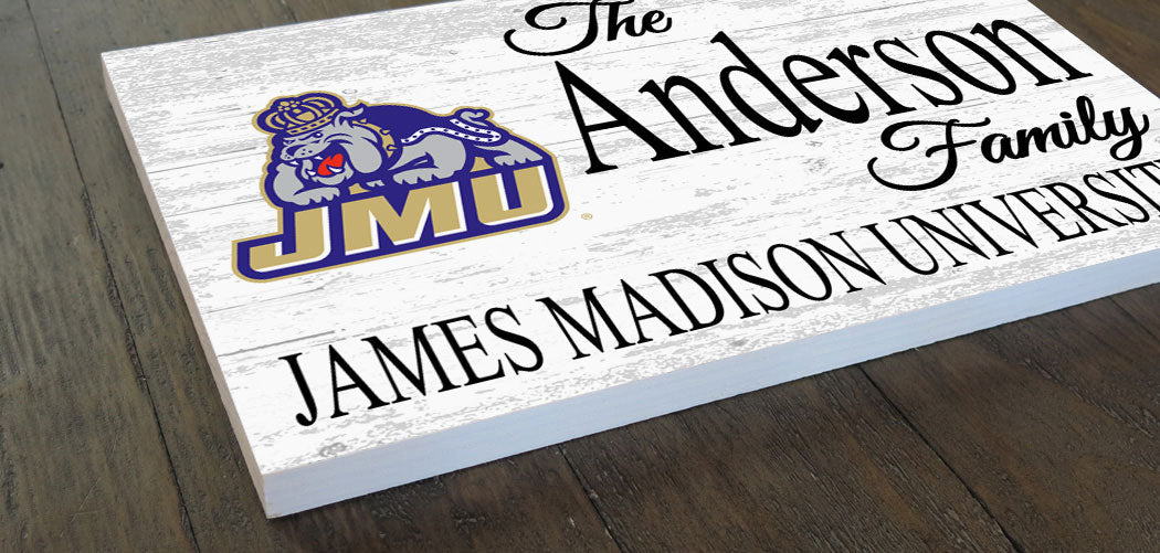 JMU Family Name Sign for James Madison Alumni, Fans or Graduation