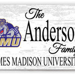 JMU Family Name Sign for James Madison Alumni, Fans or Graduation