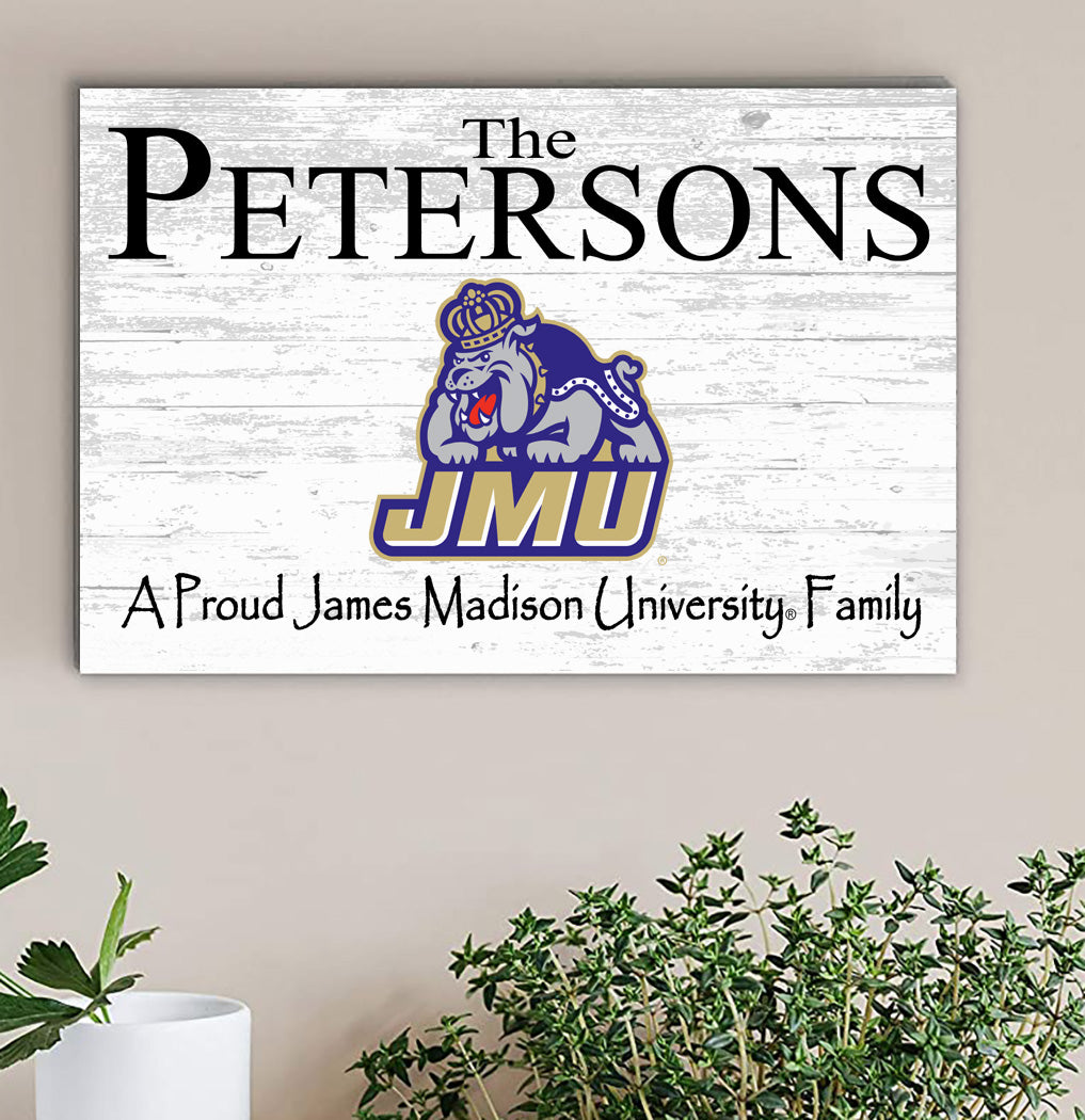 JMU Family Name Sign for James Madison Alumni, Fans or Graduation