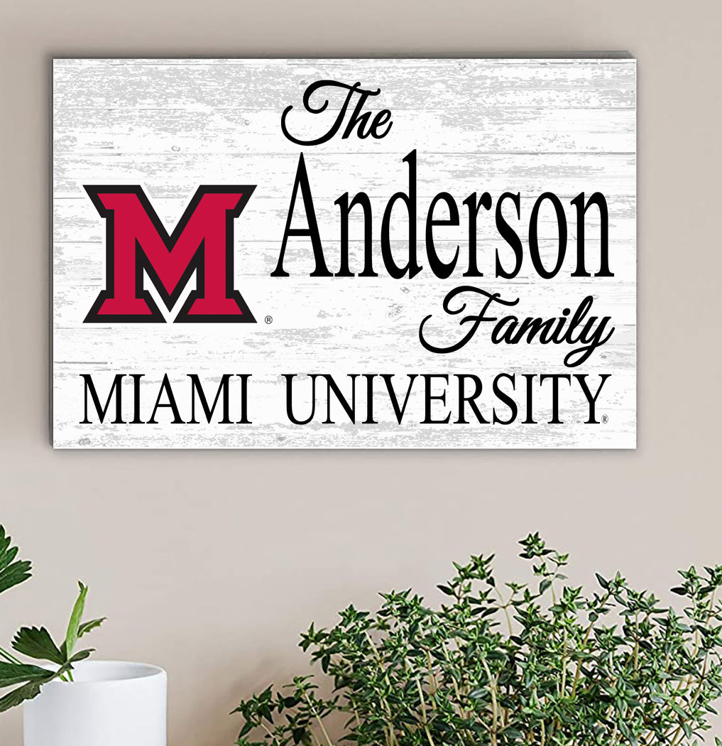 Miami University Family Name Sign for Miami Of Ohio Alumni, Fans or Graduation