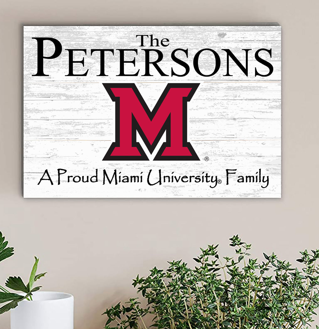 Miami University Family Name Sign for Miami Of Ohio Alumni, Fans or Graduation