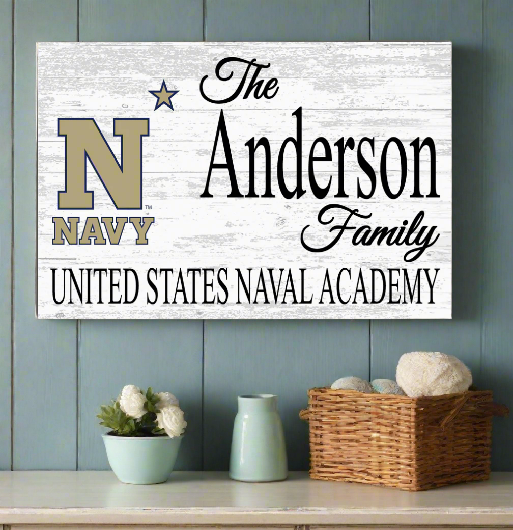 Naval Academy Family Name Sign