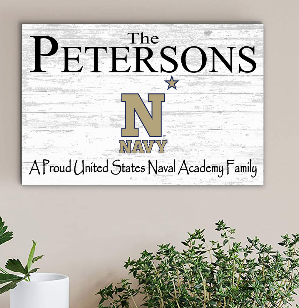 Naval Academy Family Name Sign for USNA Home Sign for Midshipmen Alumni, Fans or Graduation