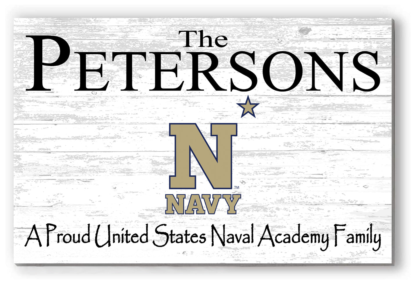 Naval Academy Family Name Sign for USNA Home Sign for Midshipmen Alumni, Fans or Graduation