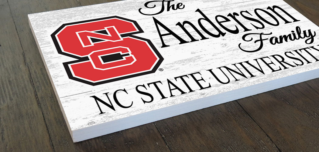 NC State Family Name Sign for Alumni, Fans or Graduation