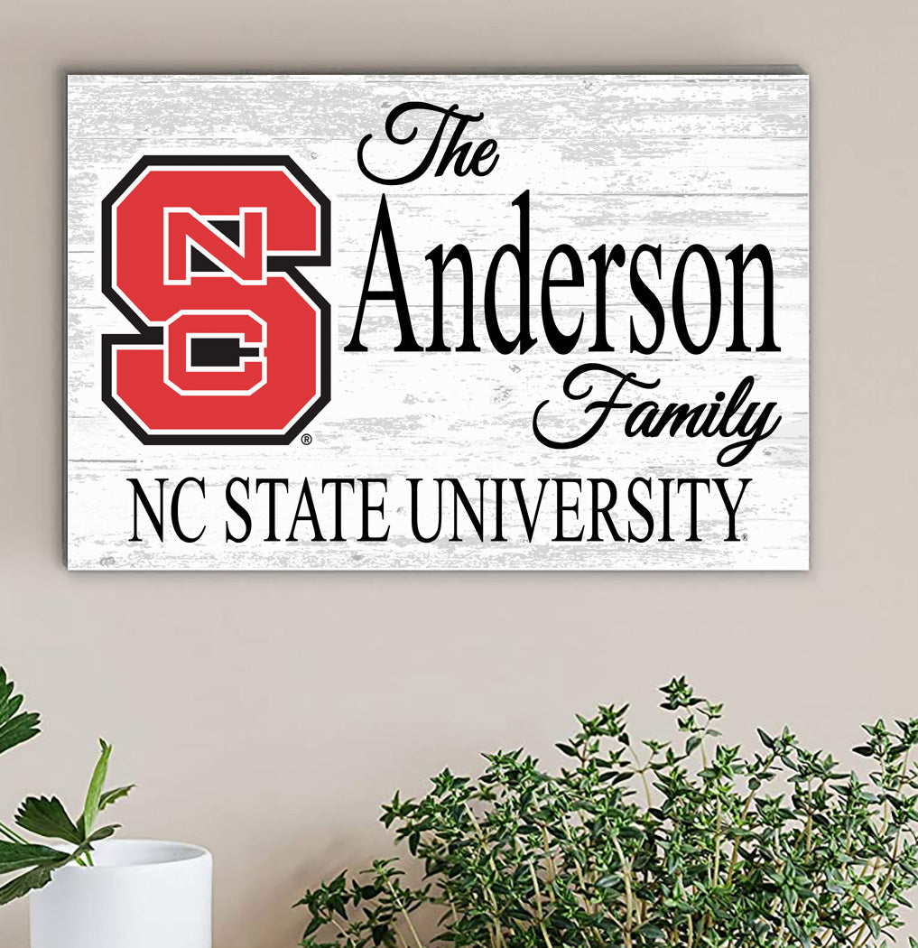 NC State Family Name Sign for Alumni, Fans or Graduation