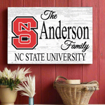 NC State Family Name Sign for Alumni, Fans or Graduation