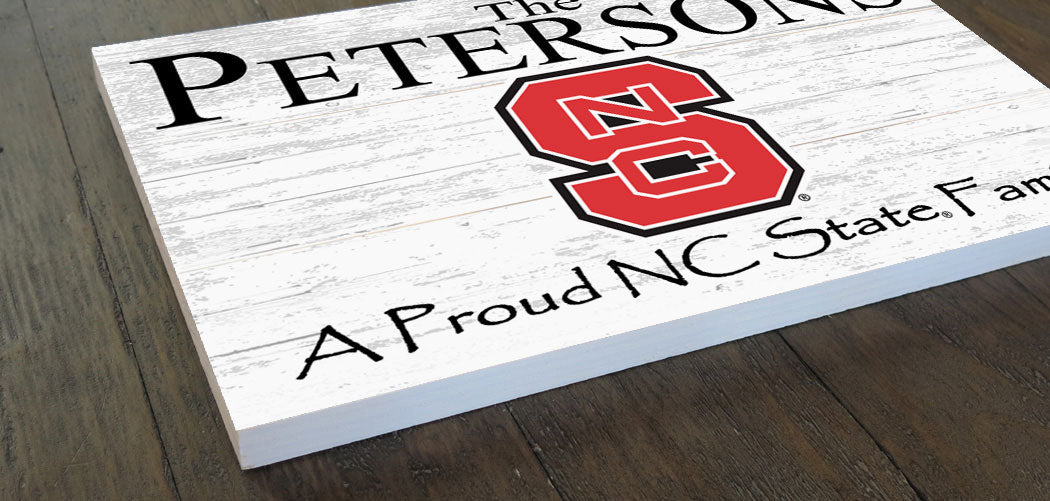 NC State Family Name Sign for Alumni, Fans or Graduation