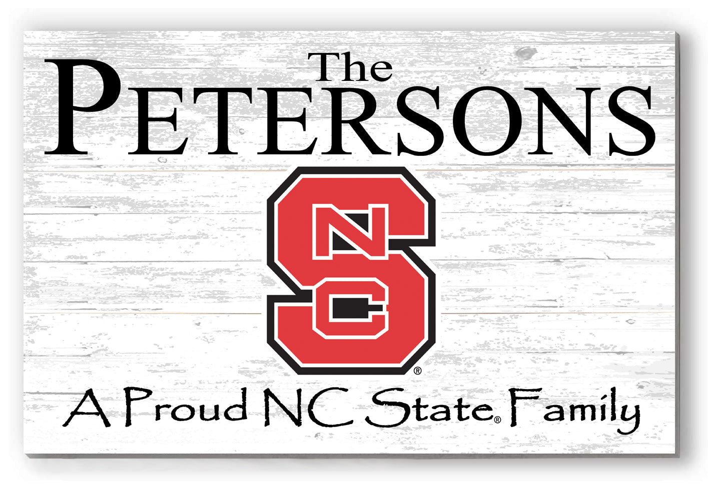 NC State Family Name Sign for Alumni, Fans or Graduation