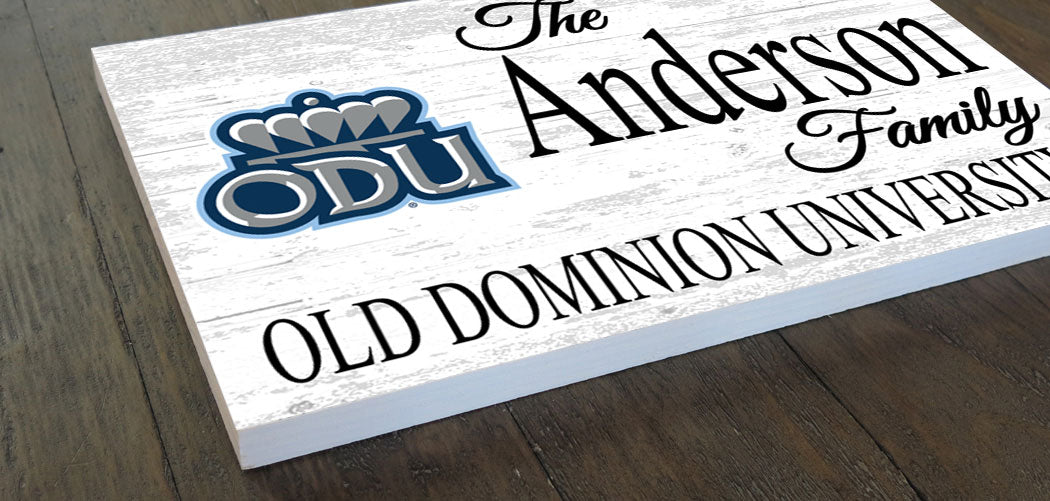 ODU Family Name Sign for Old Dominion University Alumni, Fans or Graduation