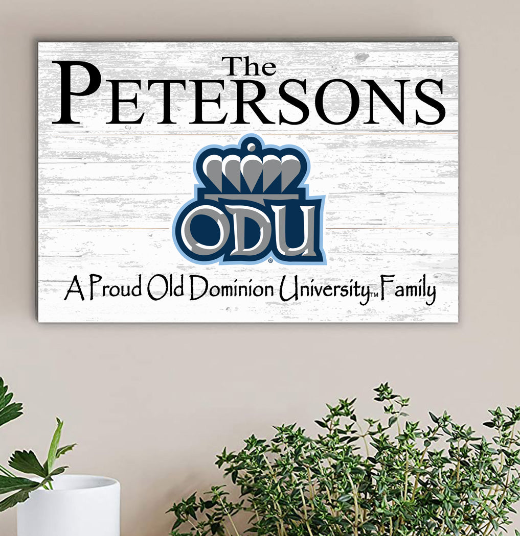 ODU Family Name Sign for Old Dominion University Alumni, Fans or Graduation