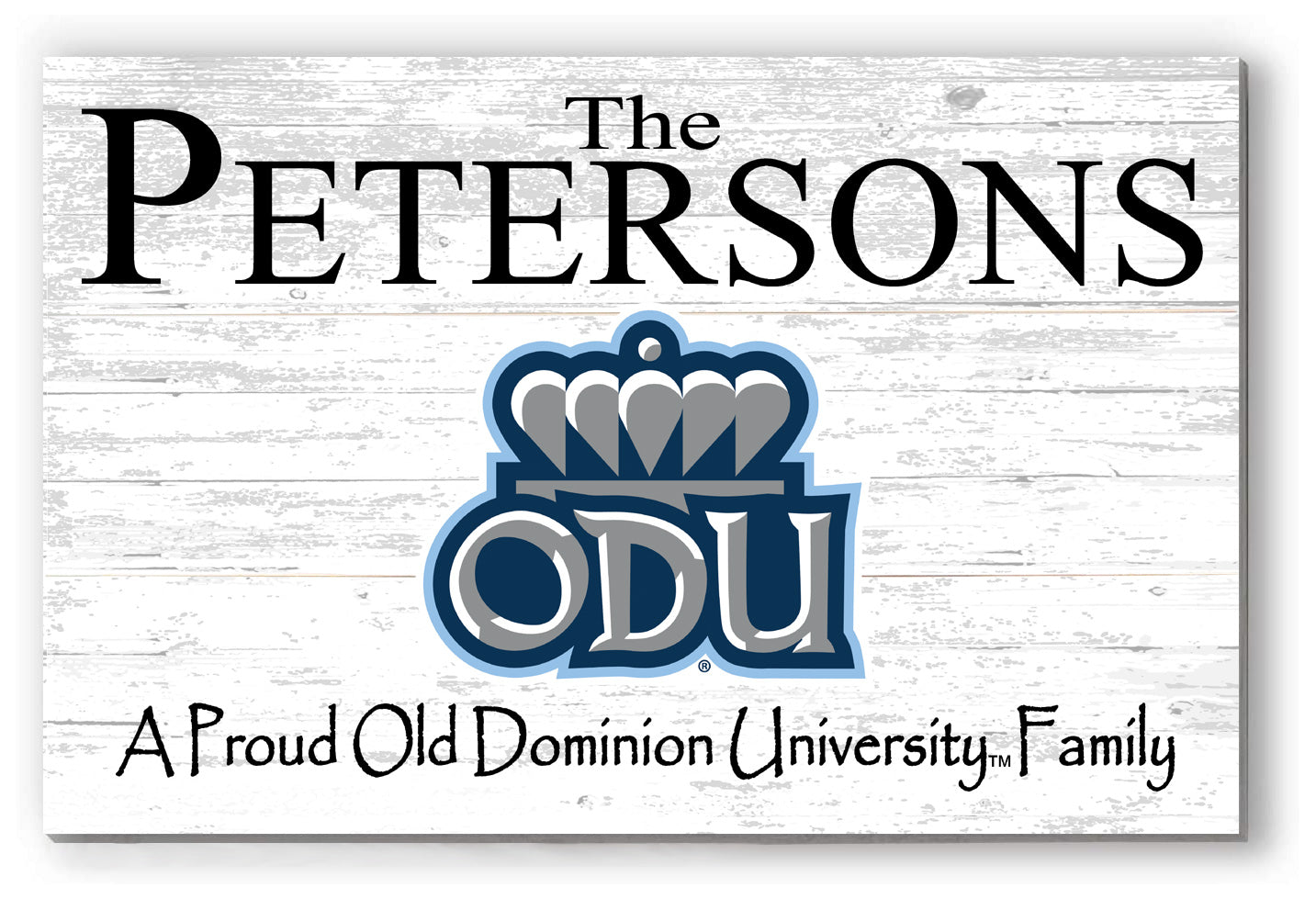 ODU Family Name Sign for Old Dominion University Alumni, Fans or Graduation