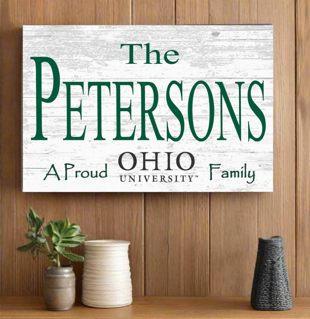 Ohio University Family Name Sign for Ohio Bobcats Homes, Alumni, Fans or Graduation