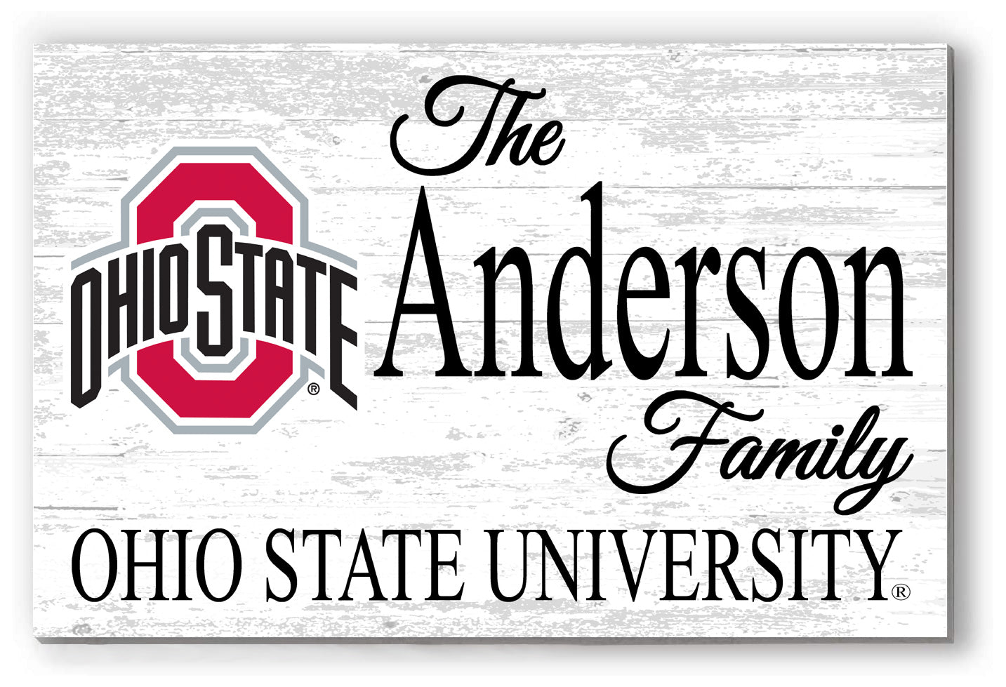 Ohio State Family Name Sign