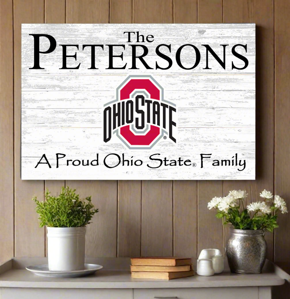 Proud Ohio State Family Home Sign