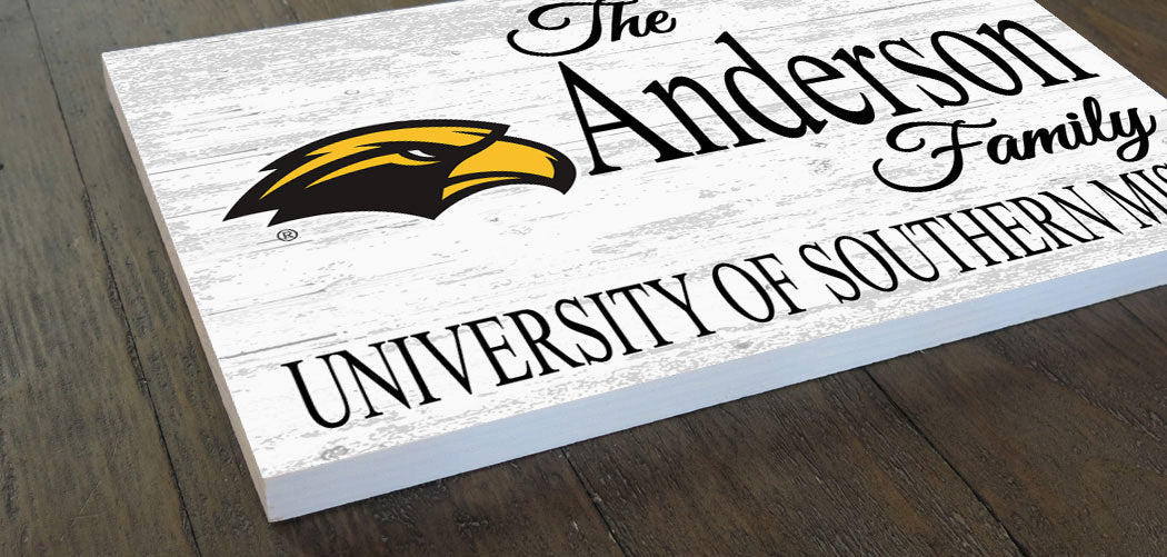 Southern Miss Family Name Sign for Southern Mississippi Alumni, Fans or Graduation